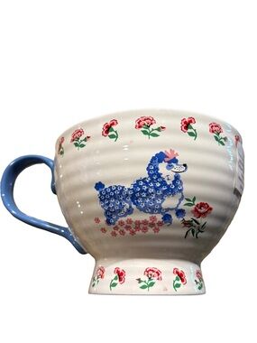 KATH KIDSTON NWT stoneware poodle dogs floral mug -11.5oz